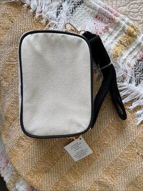 Madewell Cream Canvas Crossbody with Black Trim